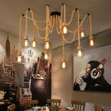 Hemp Rope Scattered Chandelier – Handcrafted Material Texture and Detail View