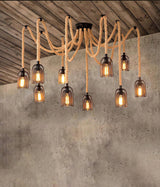Hemp Rope Scattered Chandelier – Ambient Illumination in Luxury Interior Setting View 6
