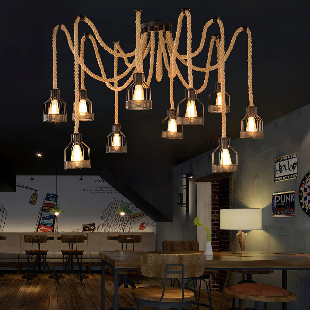 Hemp Rope Scattered Chandelier