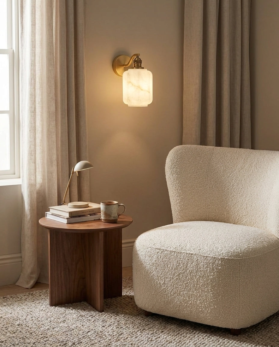 Henry Alabaster Curated Alabaster Wall Sconce – unlit natural material contrast