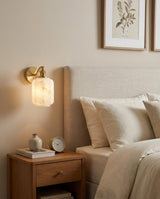 Henry Alabaster Curated Alabaster Wall Sconce – illuminated warm ambiance setting