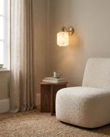 Henry Alabaster Curated Alabaster Wall Sconce – spatial dining room perspective