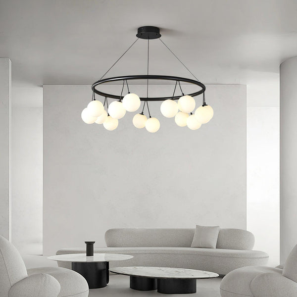 Heronia Curated Mouth-Blown Frosted Glass Chande