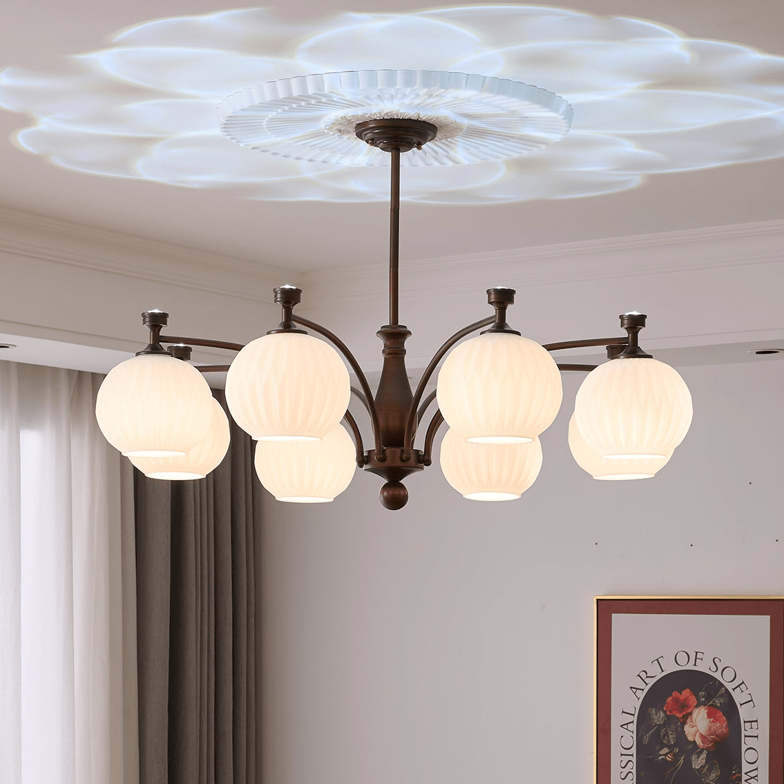 Hespera Orb Chandelier – Handcrafted Material Texture and Detail View