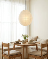 Hikari Paper Curated Washi Paper Pendant Light – illuminated warm ambiance setting