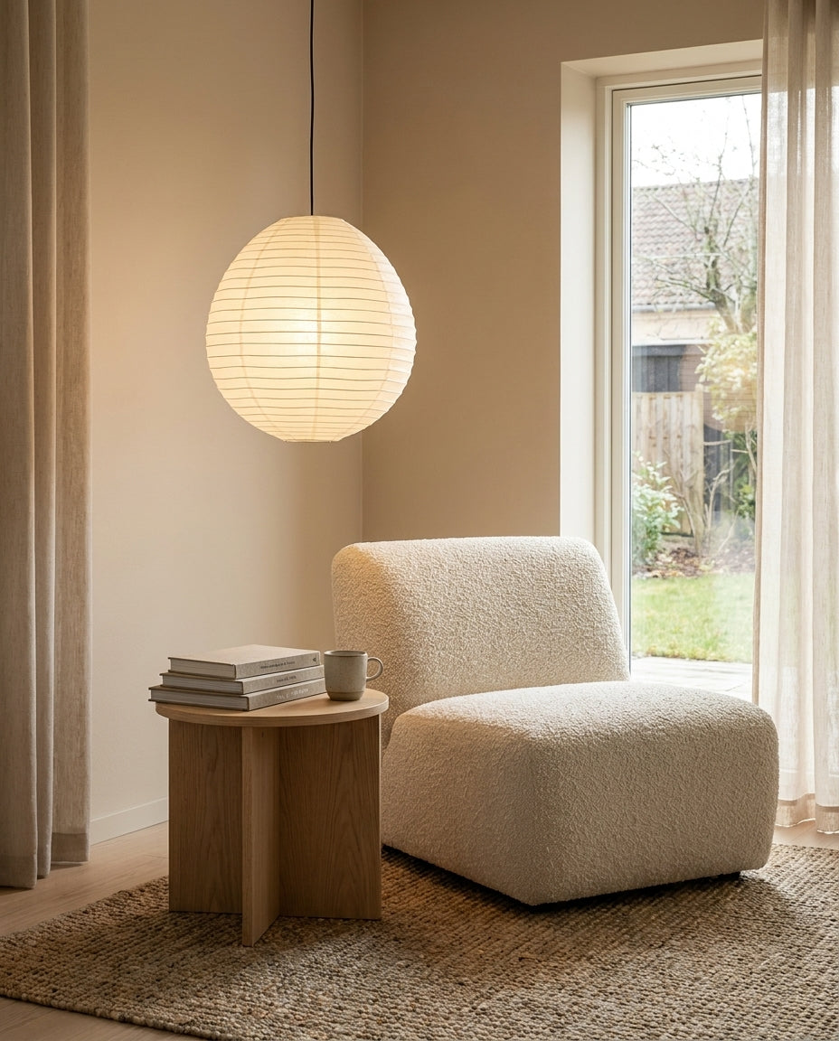 Hikari Paper Curated Washi Paper Pendant Light – handcrafted surface texture