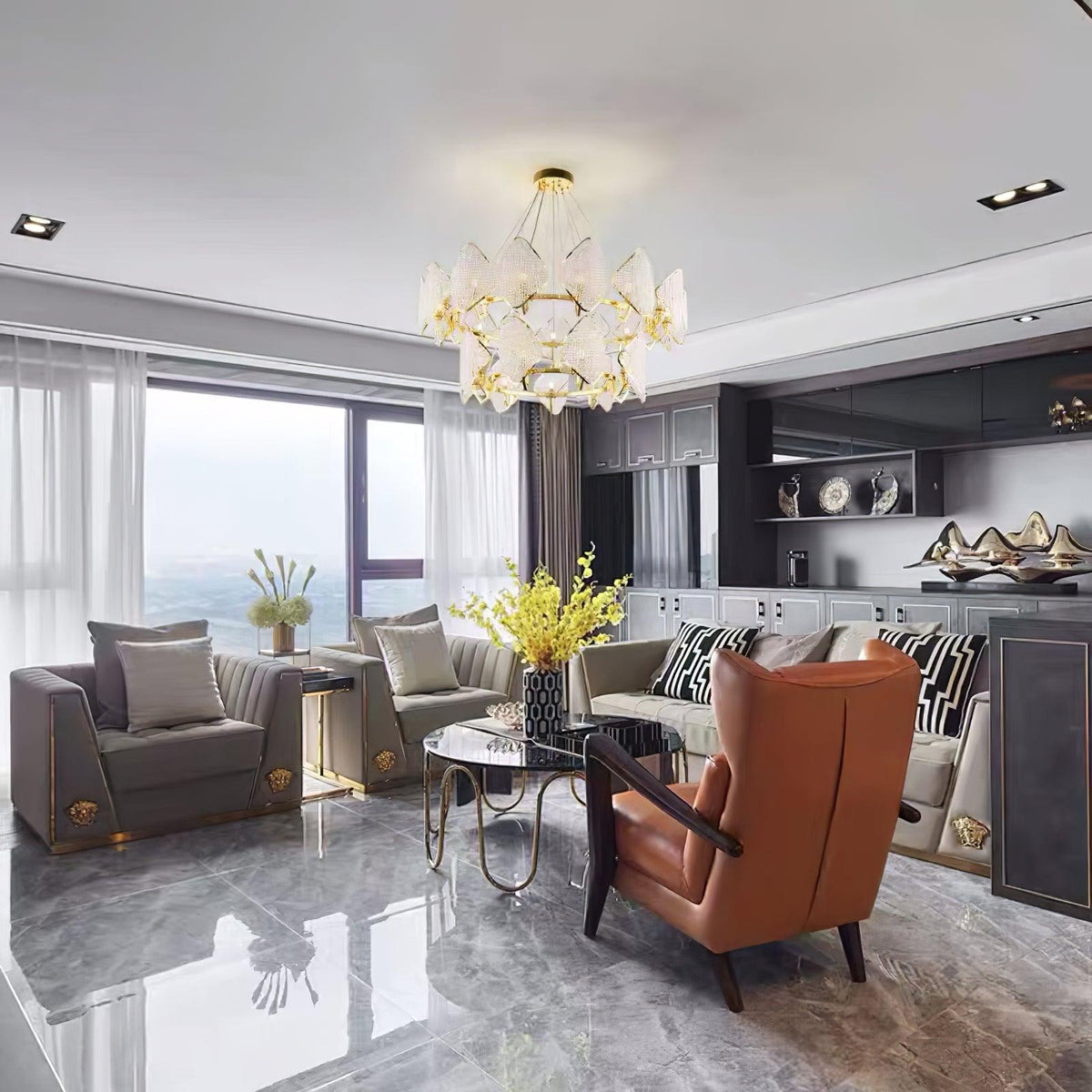Modern Holly Chandelier – Ambient Illumination in Luxury Interior Setting View 8