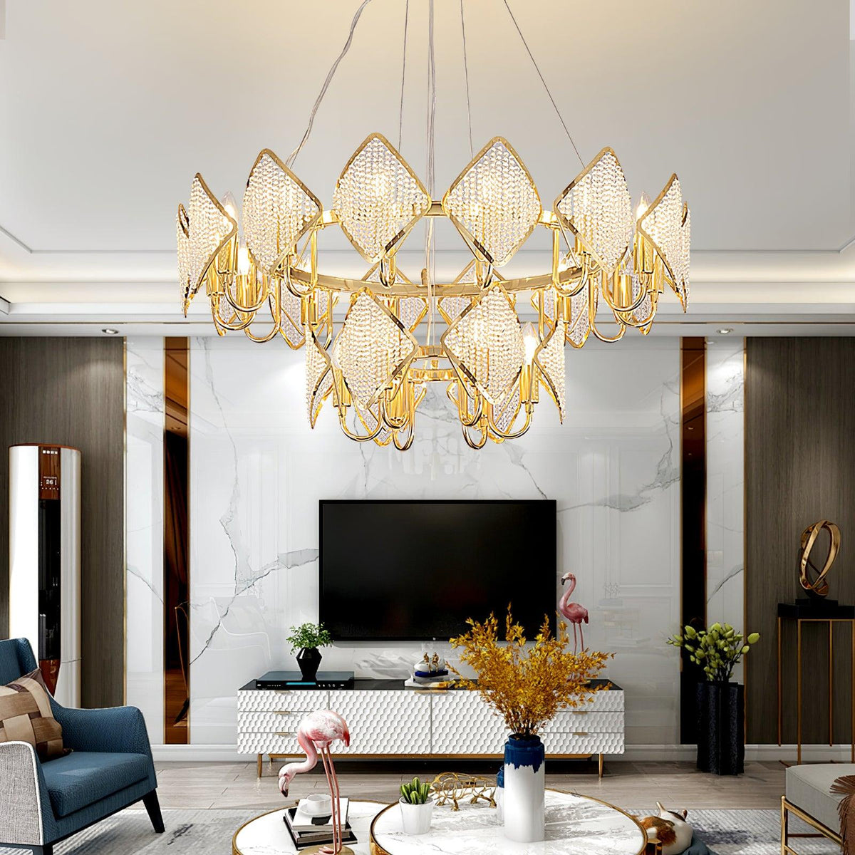Modern Holly Chandelier – Ambient Illumination in Luxury Interior Setting View 3