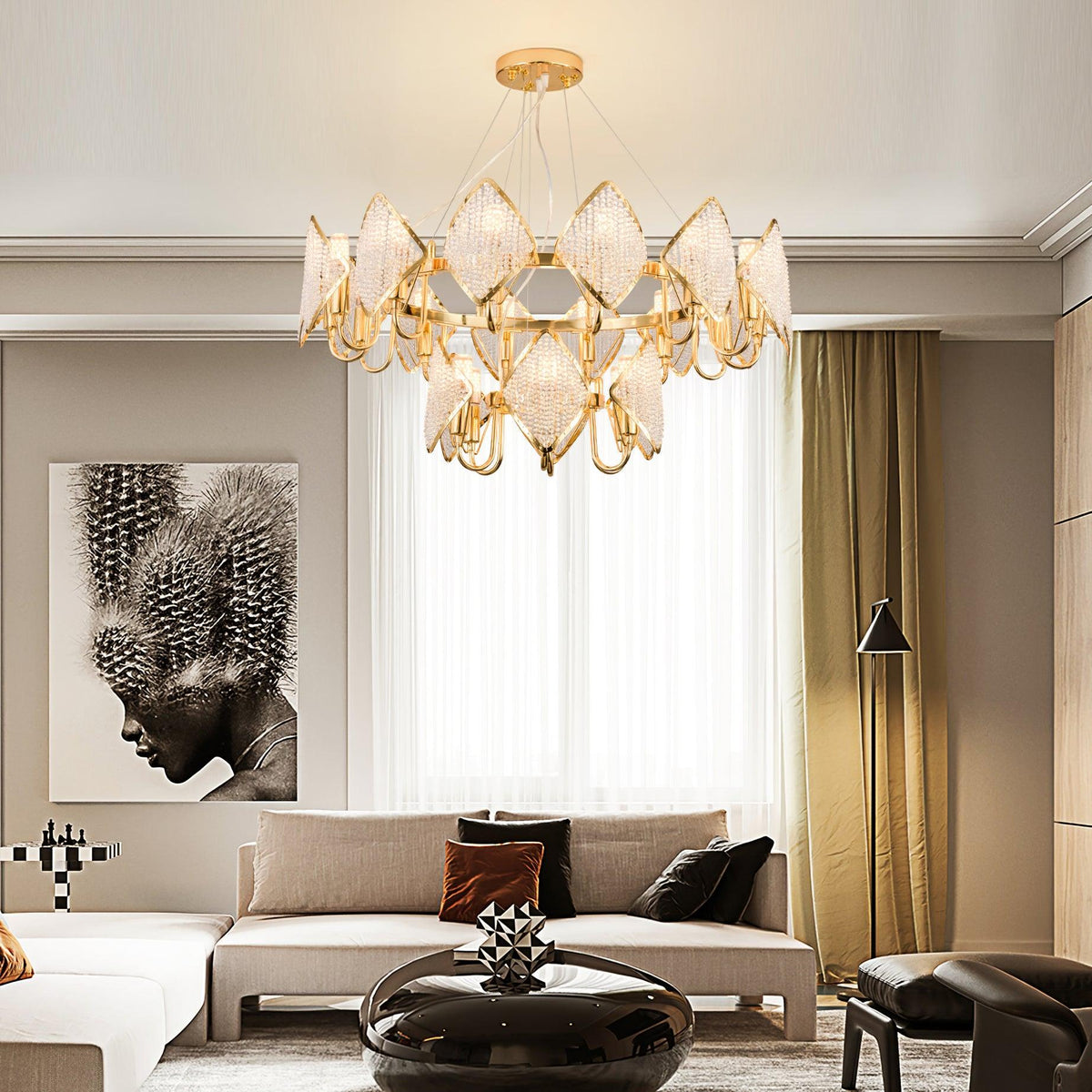 Modern Holly Chandelier – Ambient Illumination in Luxury Interior Setting View 13