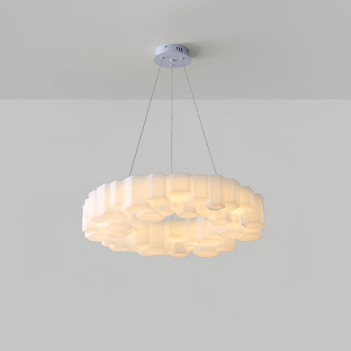 Honeycomb Chandelier – Ambient Illumination in Luxury Interior Setting View 9