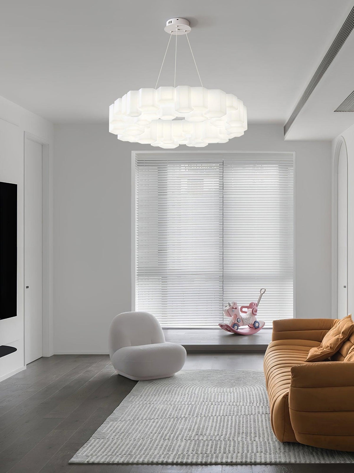 Honeycomb Chandelier – Ambient Illumination in Luxury Interior Setting View 3