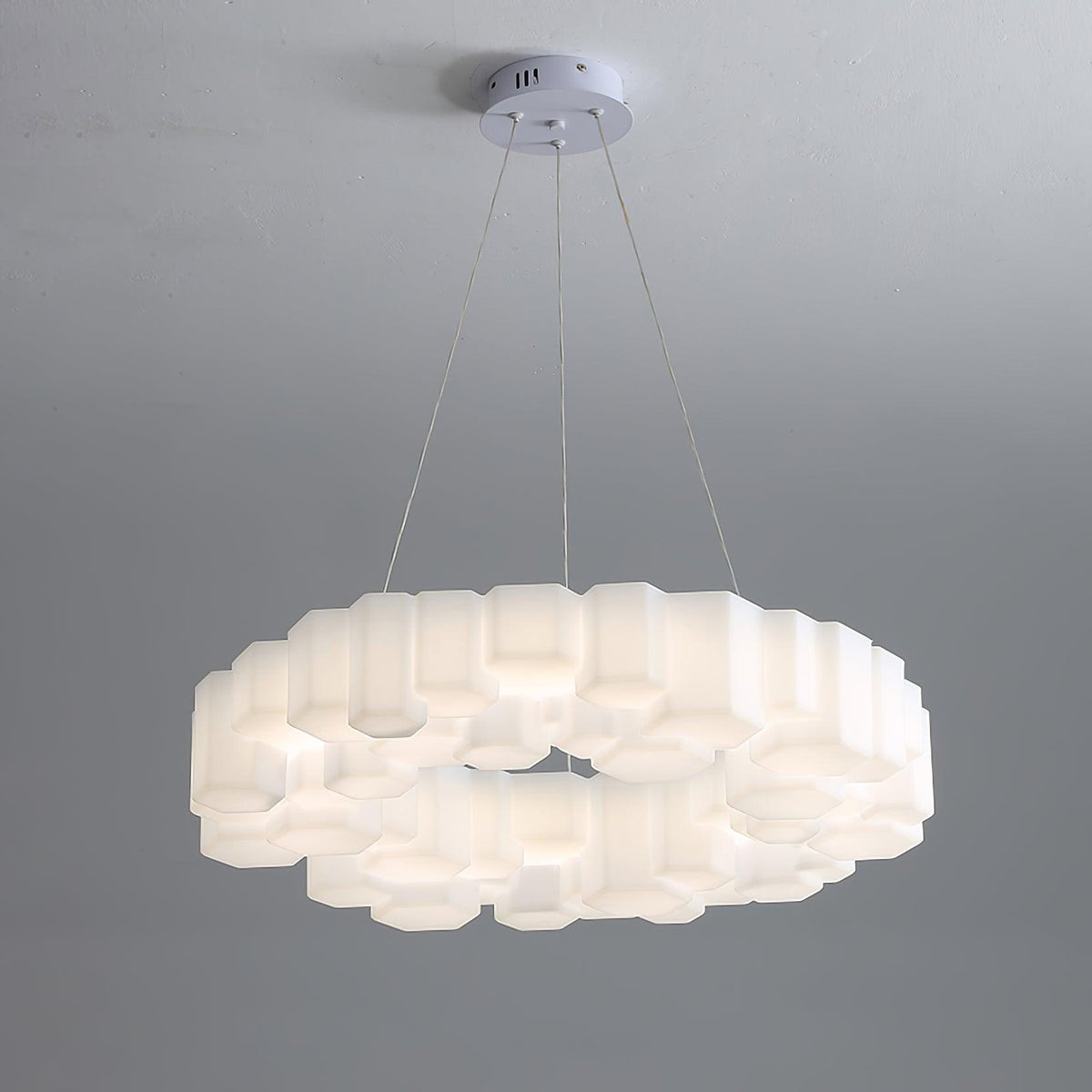 Honeycomb Chandelier – Ambient Illumination in Luxury Interior Setting View 4
