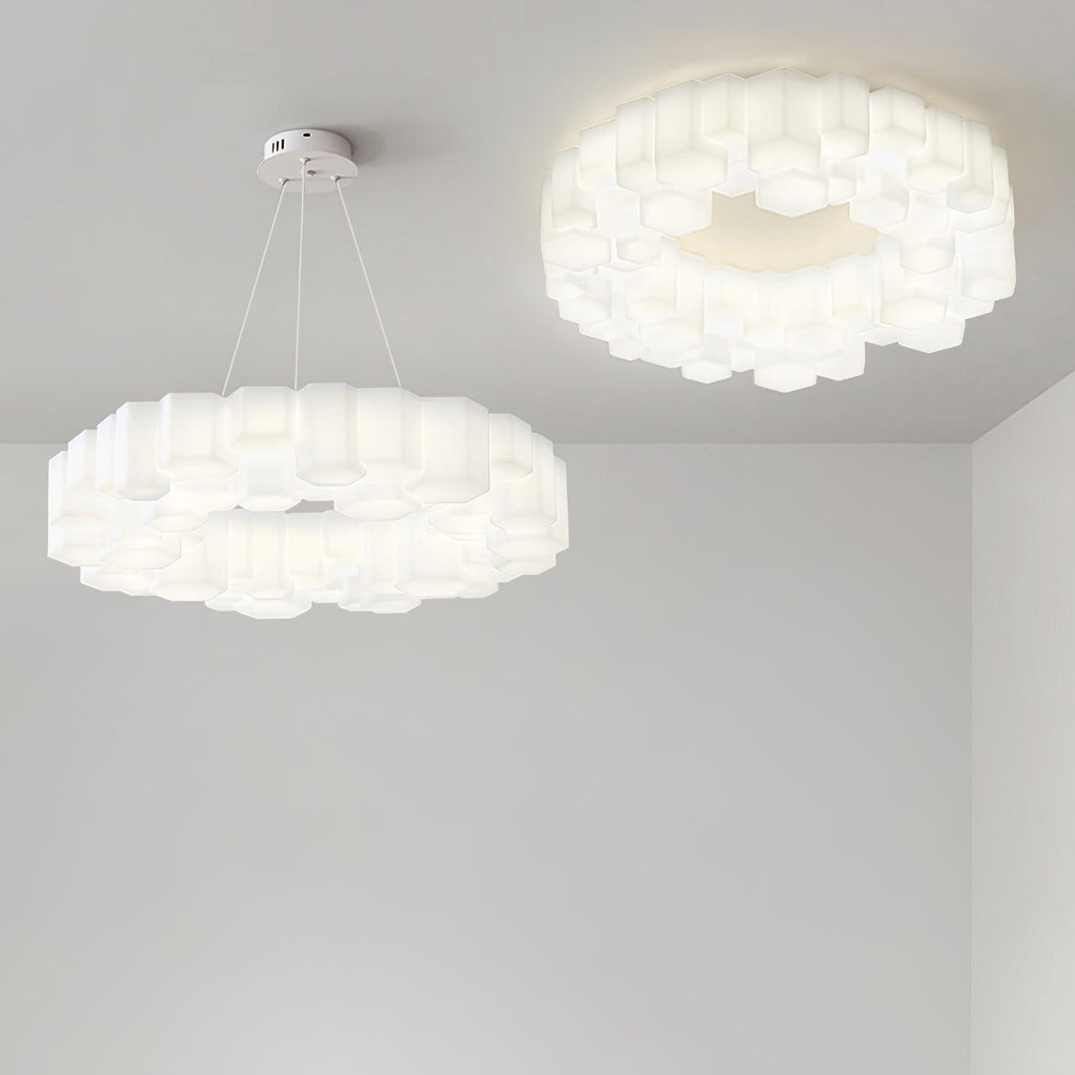 Honeycomb Chandelier – Ambient Illumination in Luxury Interior Setting View 5
