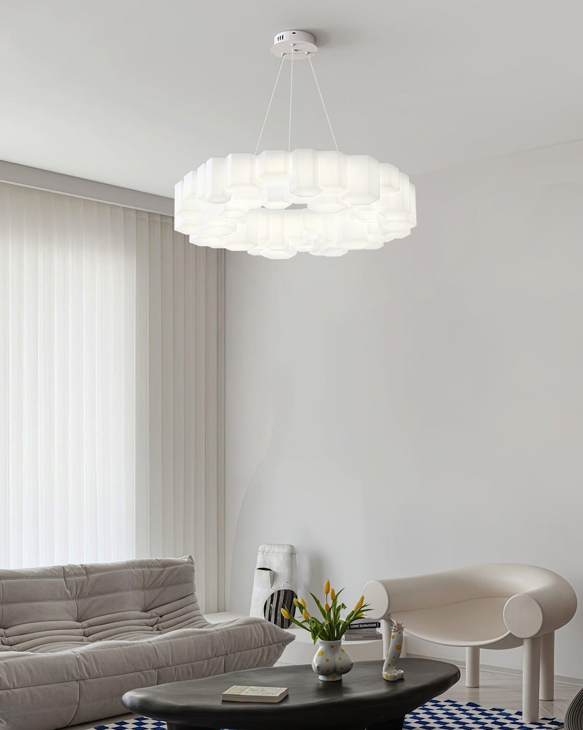 Honeycomb Chandelier – Ambient Illumination in Luxury Interior Setting View 8