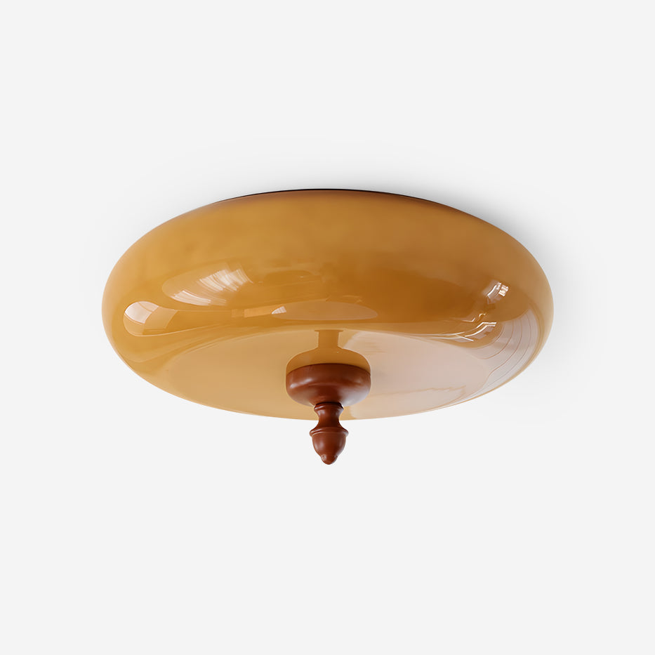 Honeydrift Curated Amber Art Glass Flush Mount C – Amber Art Glass Flush Mount Ceiling Light