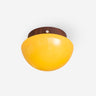 Honeyed Dome Curated Amber Art Glass Flush Mount