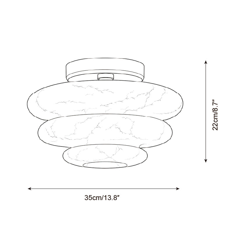 Honeylite Alabaster Curated Alabaster Flush Moun – illuminated warm ambiance setting