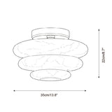 Honeylite Alabaster Curated Alabaster Flush Moun – illuminated warm ambiance setting