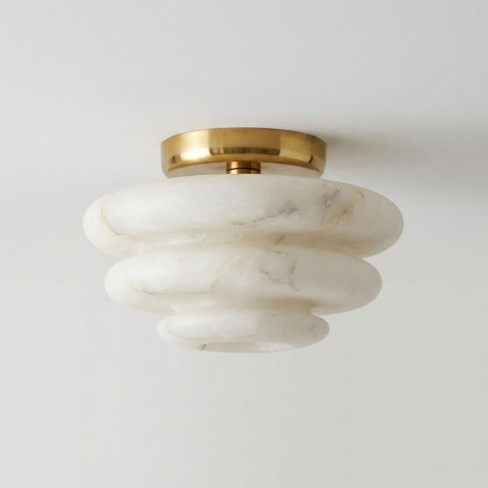 Honeylite Alabaster Curated Alabaster Flush Moun – Dia 35cm x H 22cm  ∅ 13.7 x H 8.6 finish configuration