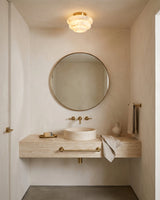 Honeylite Alabaster Curated Alabaster Flush Moun – dimensional scale reference