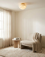 Honeylite Alabaster Curated Alabaster Flush Moun – handcrafted surface texture