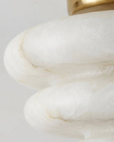 Honeylite Alabaster Curated Alabaster Flush Moun – unlit natural material contrast
