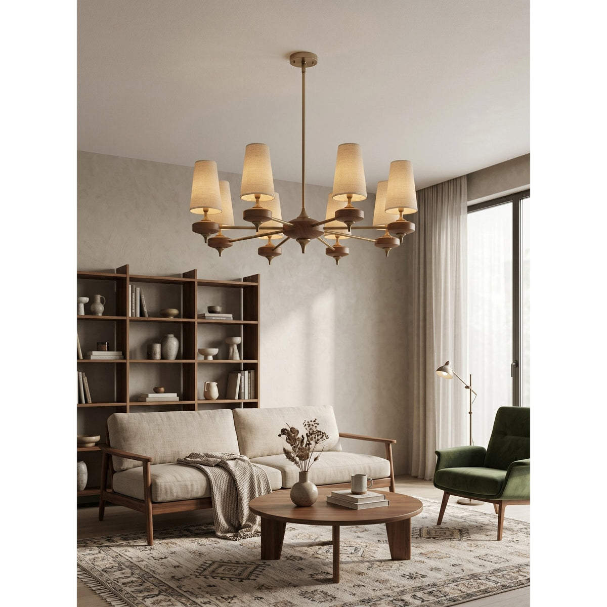 Orlan Shade Curated Finished Iron Chandelier – handcrafted surface texture