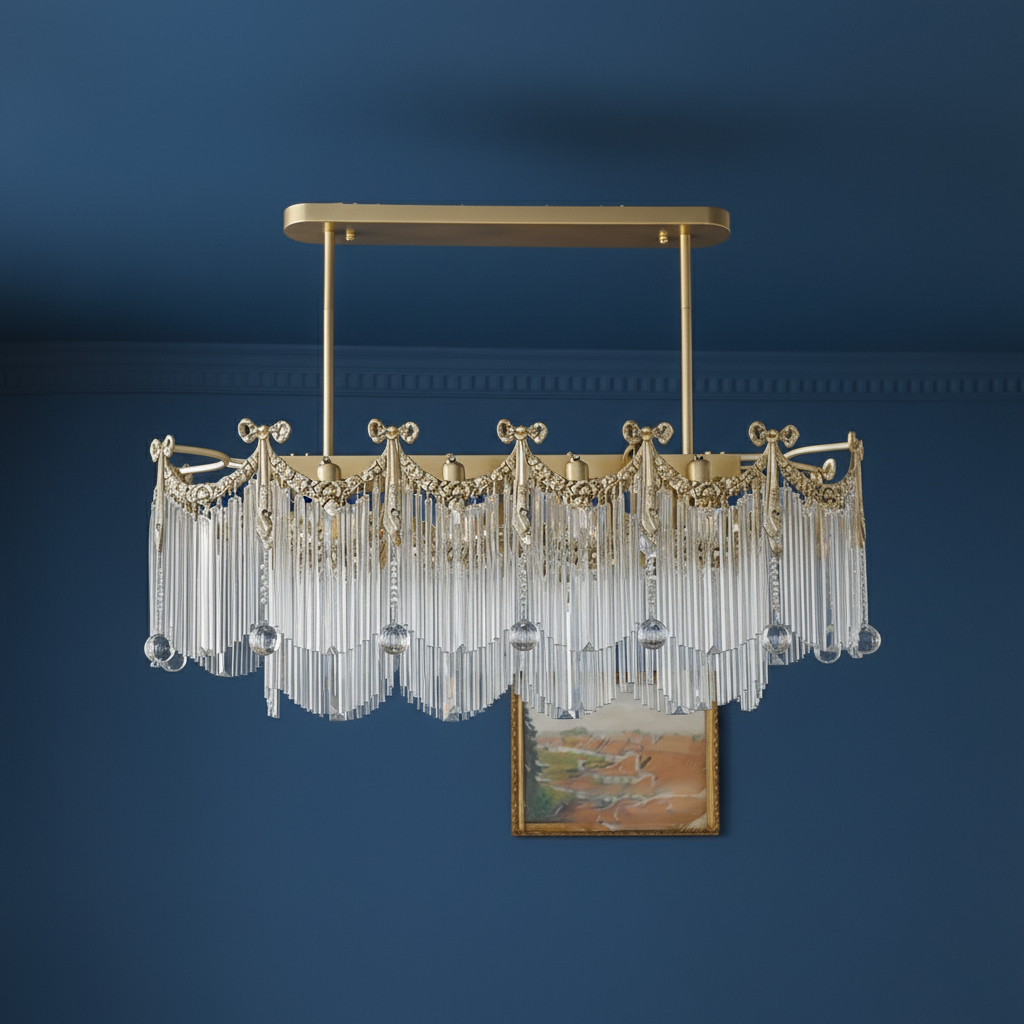 Imperial Cascade Curated Mouth-Blown Frosted Gla – L 39.3 x W 12.6 x H 14.1 finish configuration
