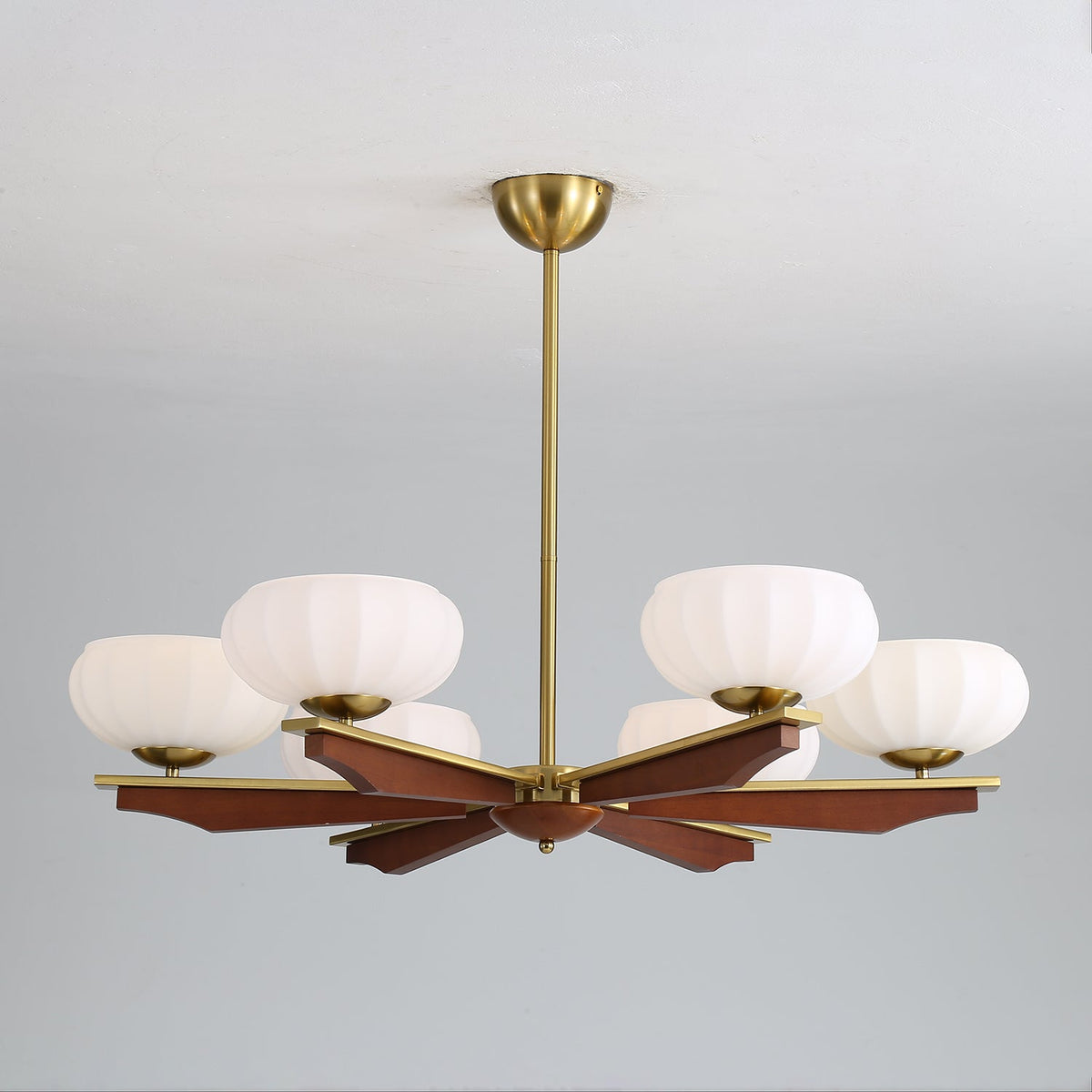 Imperium Curated Mouth-Blown Frosted Glass Chand – 6-lights ∅ 37.4 x H 9.8 finish configuration