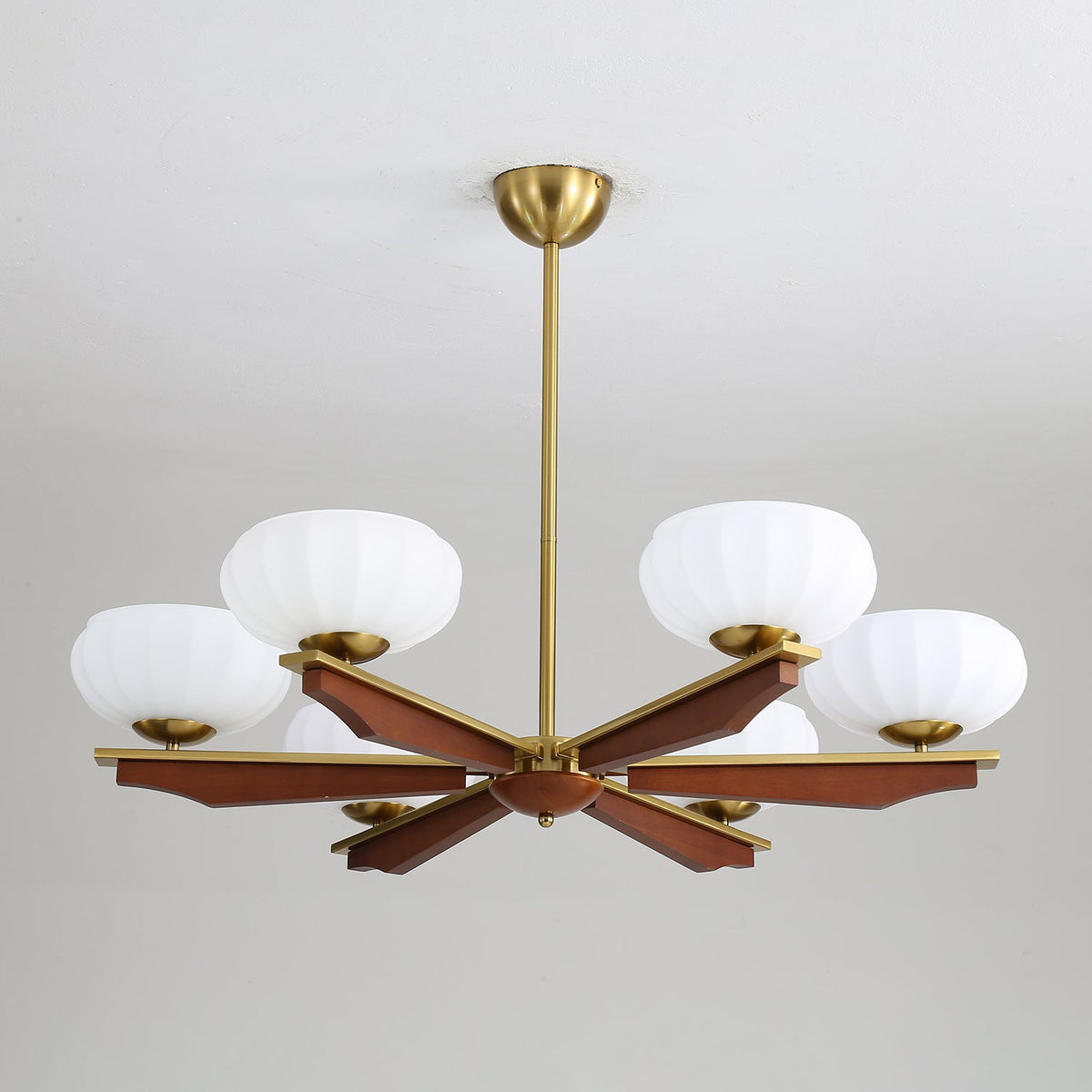 Imperium Curated Mouth-Blown Frosted Glass Chand – dimensional scale reference