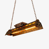 Industrial Steampunk Curated Amber Art Glass Cha – Amber Art Glass Chandelier
