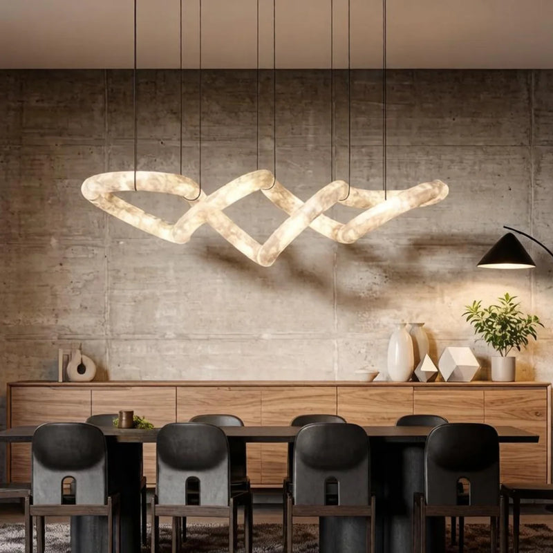 JINSHE Infinity Glow Alabaster Chandelier | Ultra-Grand Luxury Statement Light for Villa Living Room Chandelier - product image