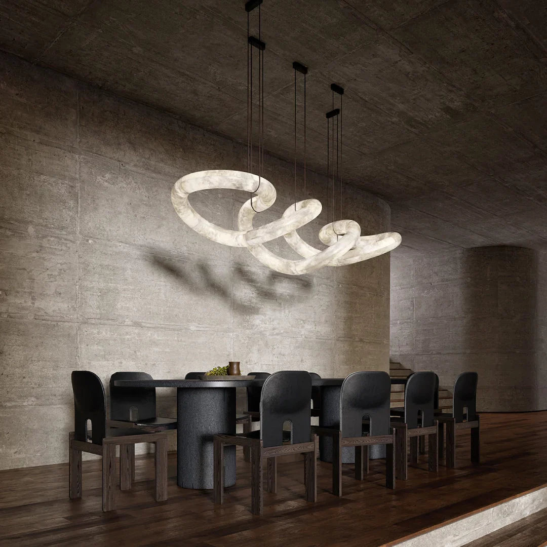 JINSHE Infinity Glow Alabaster Chandelier | Ultra-Grand Luxury Statement Light for Villa Living Room Chandelier - product image