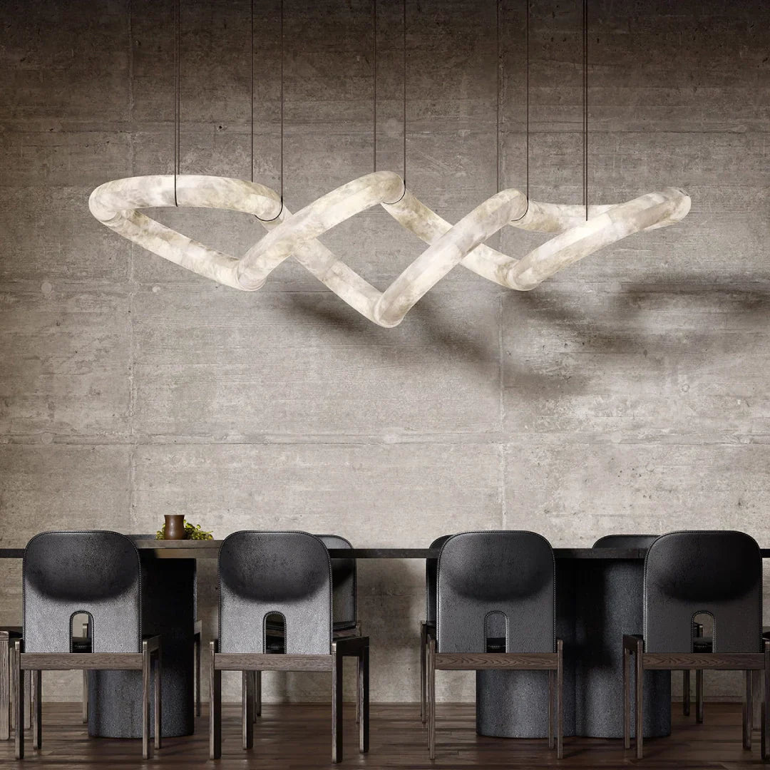 JINSHE Infinity Glow Alabaster Chandelier | Ultra-Grand Luxury Statement Light for Villa Living Room Chandelier - room scene