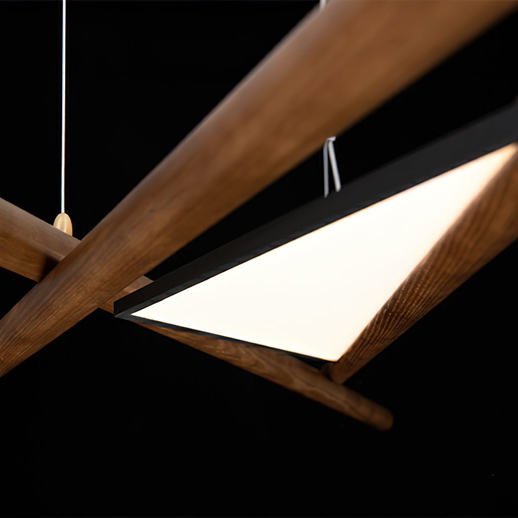 Intersect Curated Iron & Glass Chandelier warm illuminated room view