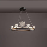 Ion Leaf Curated Optical Acrylic Chandelier – ∅ 23.6 x H 7  Dia 60cm x H 18cm finish configuration #1
