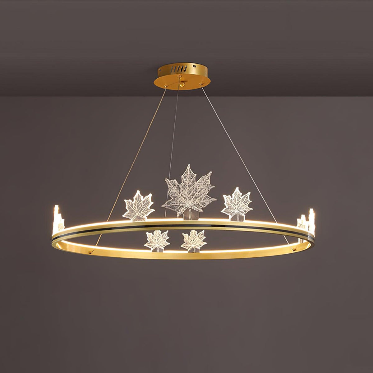 Ion Leaf Curated Optical Acrylic Chandelier – ∅ 39.3 x H 7  Dia 100cm x H 18cm finish configuration #1