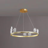 Ion Leaf Curated Optical Acrylic Chandelier – structural canopy joint detail