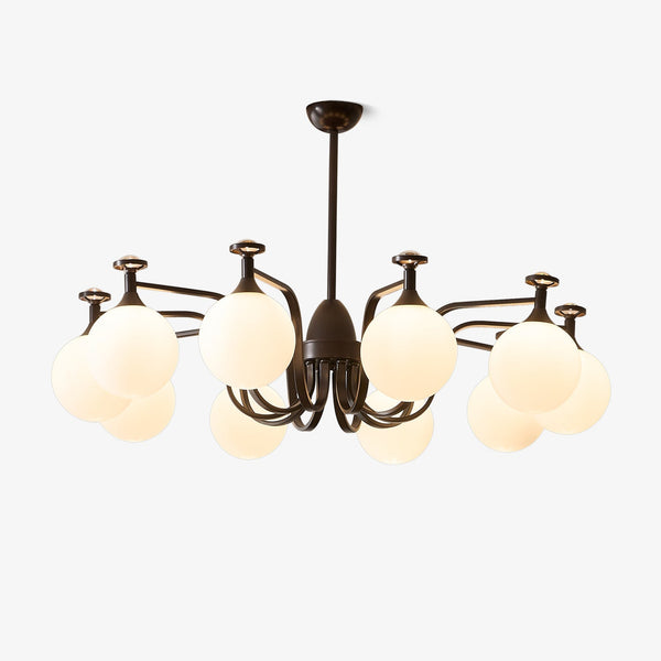 Isolde Curated Mouth-Blown Frosted Glass Chandel