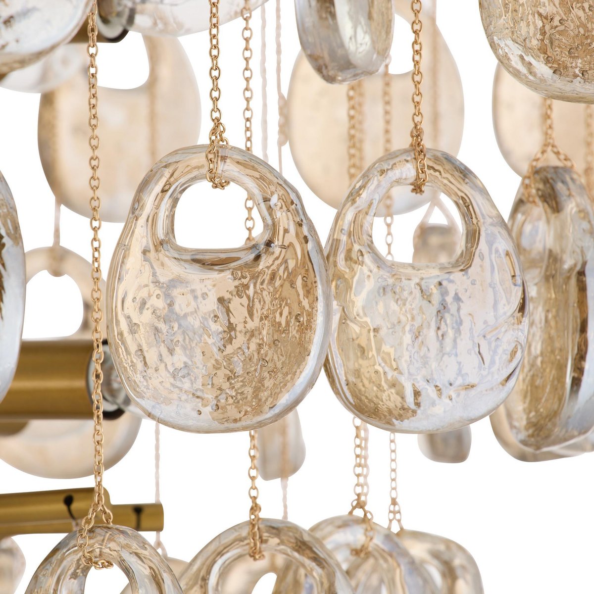 Jacqueline Curated Amber Art Glass Chandelier – dimensional scale reference
