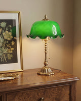 Jadelle Curated Mouth-Blown Frosted Glass Table installed in residential dining space