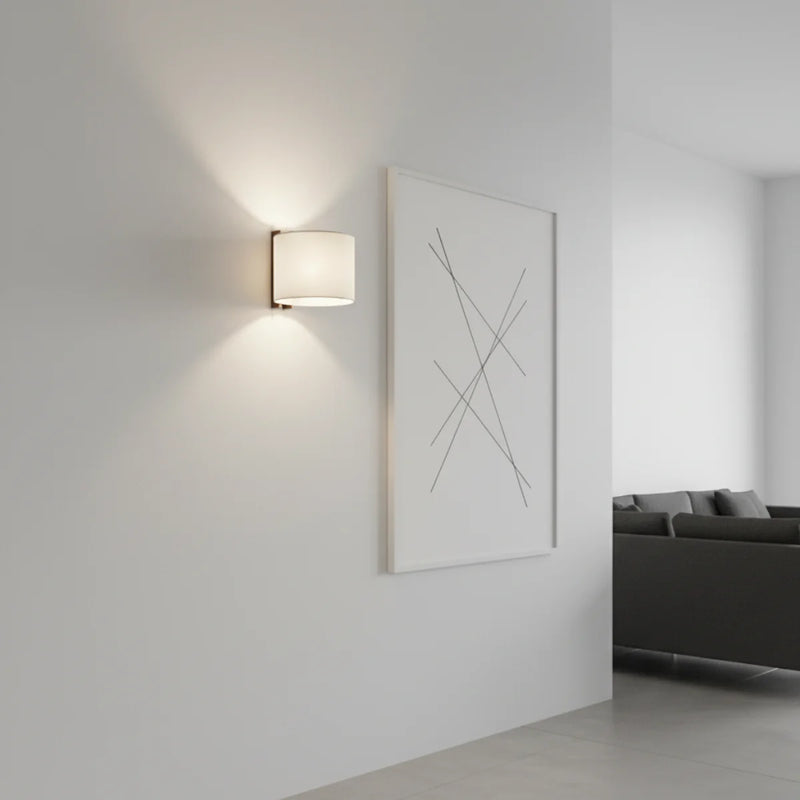 Natural Linen Wall Sconce View 5 | Japanese Linen Wall Sconce | Natural Linen | JINSHE | JINSHE