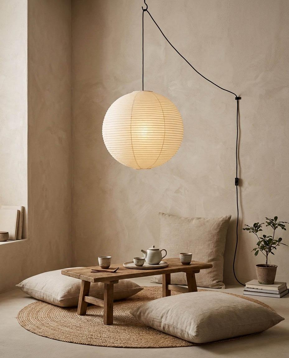 Japanese Paper Swag Curated Washi Paper Pendant – architectural ceiling profile