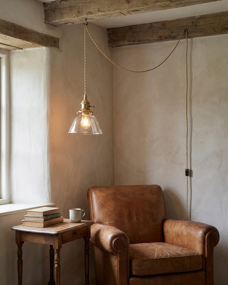 Jasmine Glass Plug In Pendant Light – Ambient Illumination in Luxury Interior Setting View 4