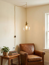 Jasmine Glass Plug In Pendant Light – Handcrafted Material Texture and Detail View