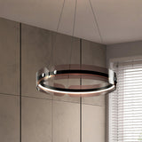 Javor LED Curated Optical Acrylic Chandelier warm illuminated room view