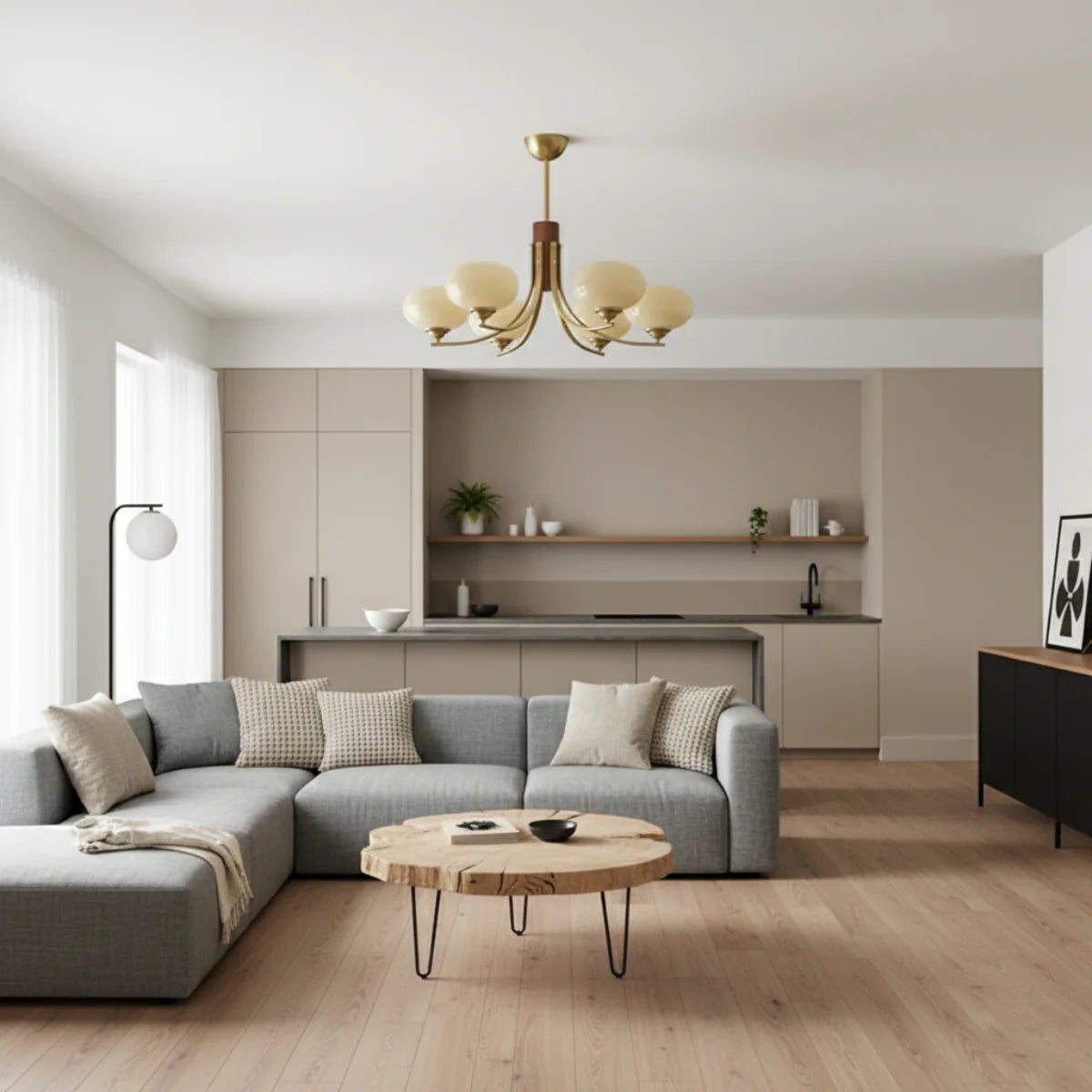Black Walnut Chandelier View 6 | Juniper Light Black Walnut Chandelier | The Black Walnut Gallery | JINSHE | JINSHE