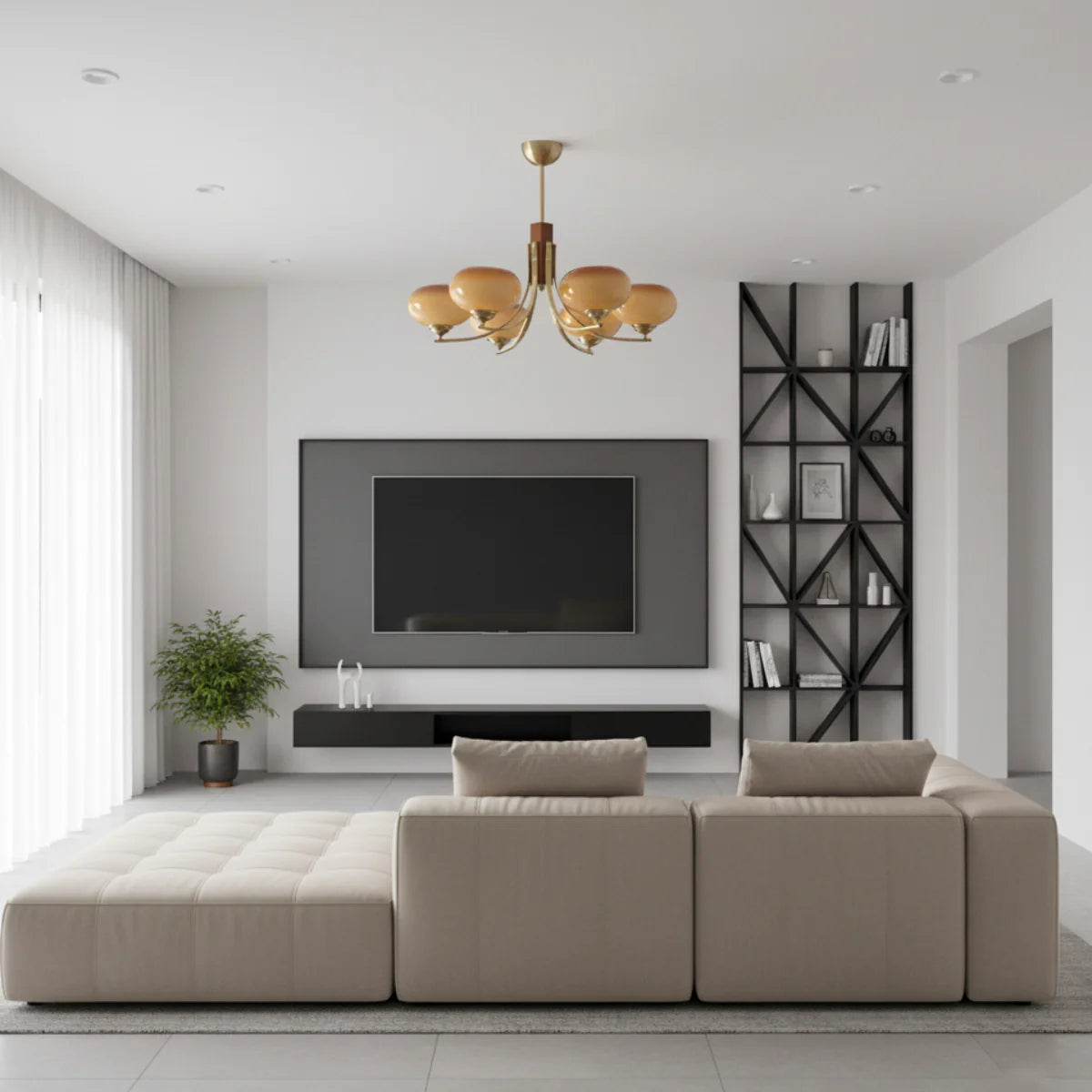 Black Walnut Chandelier View 3 | Juniper Light Black Walnut Chandelier | The Black Walnut Gallery | JINSHE | JINSHE