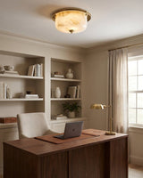 Justice Alabaster Curated Alabaster Flush Mount – dimensional scale reference