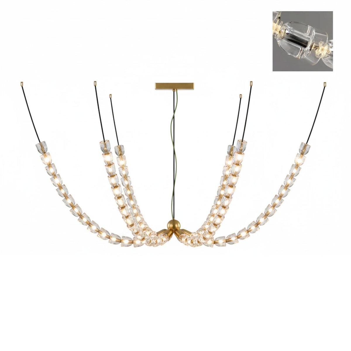 The Gabriel Branch LED Curated K9 Bohemian Cryst – illuminated warm ambiance setting #1
